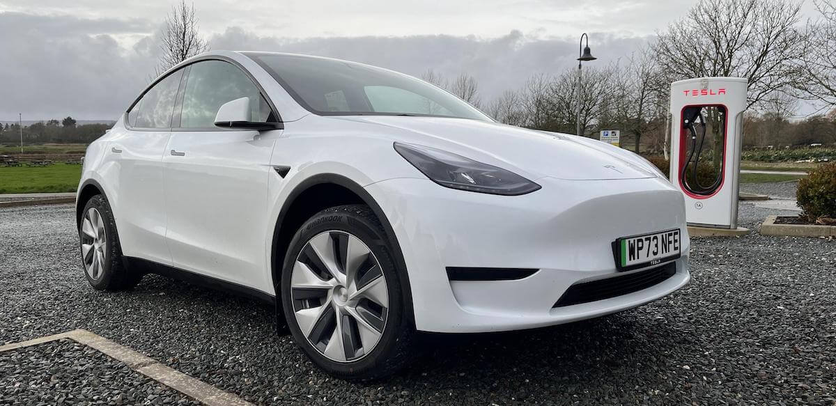 Luxury Tesla Model Y available for rent at Newquay Airport